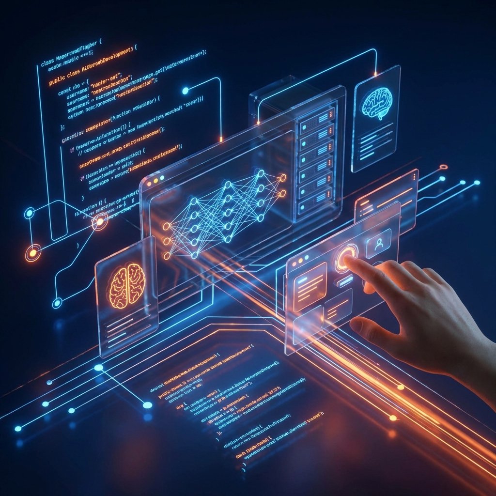 AI and Web Development Illustration